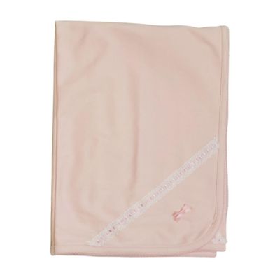 Pink w/pink Eyelet Dot Receiving Blanket