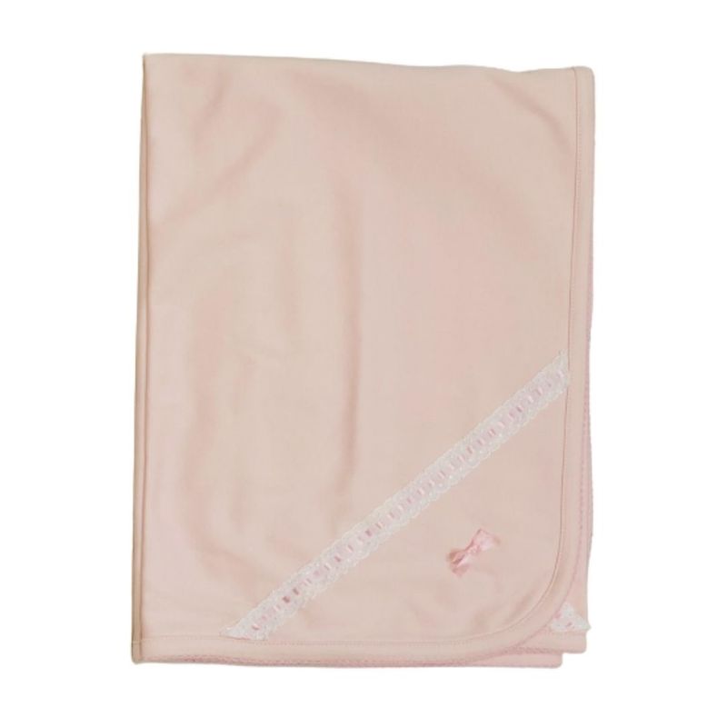 Pink w/pink Eyelet Dot Receiving Blanket
