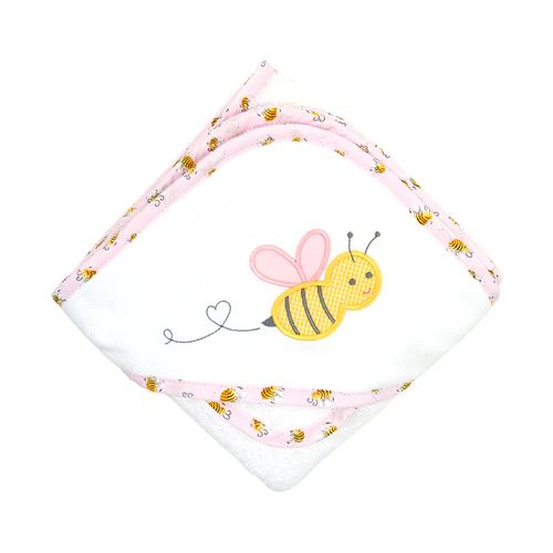 Hooded Towel Bee Pink