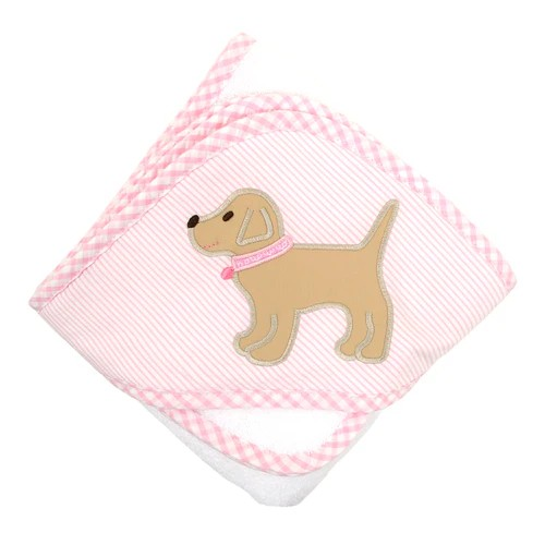 Hooded Towel Pink Lab