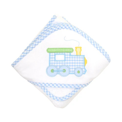 Hooded Towel Blue Train
