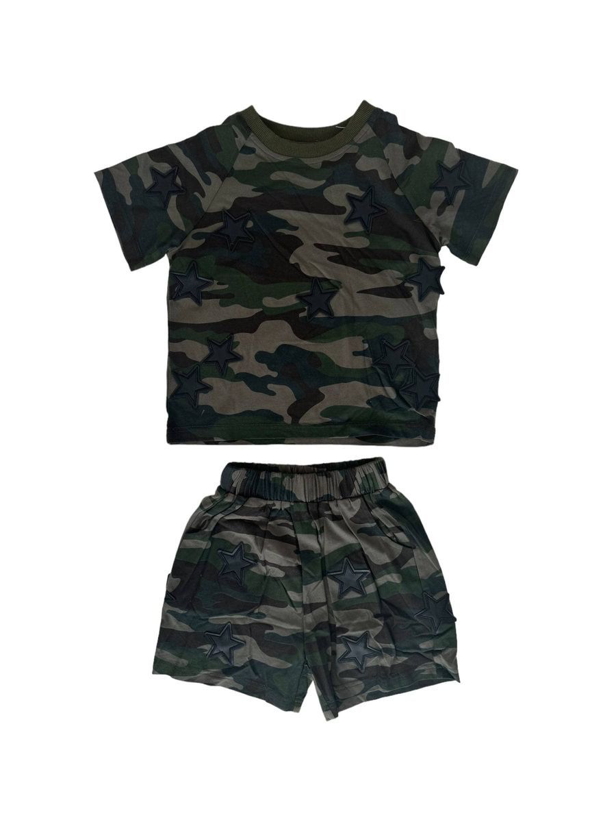 Lola and the Boys Camo Rocker Short Set