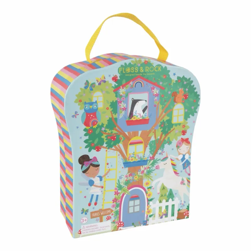 Floss and Rock Play Box with Wooden Pieces- Rainbow Fairy