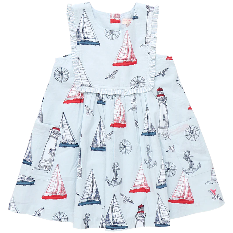 Pink Chicken Courtina Dress- Nautical Adventure