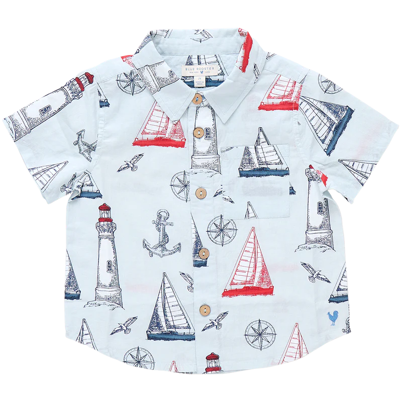 Pink Chicken Jack Shirt- Nautical Adventure