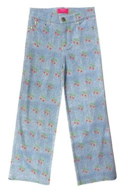 Twill Pant Cherries on Denim