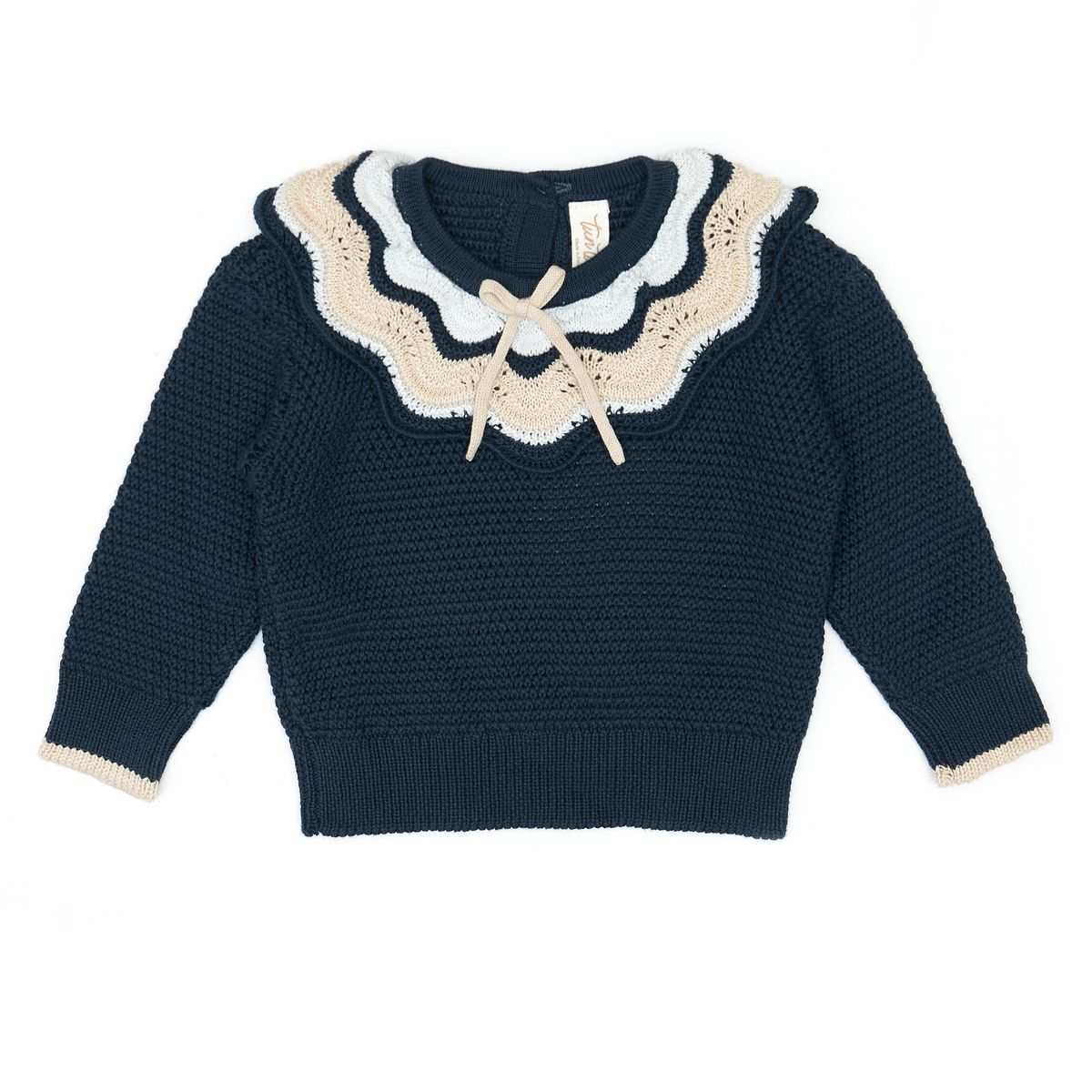 Multicolor Ruffle Sweater Navy
