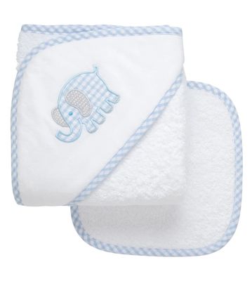 Hooded Towel Blue Elephant