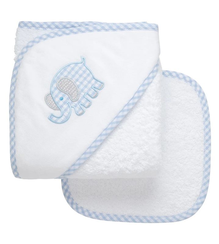 Hooded Towel Blue Elephant