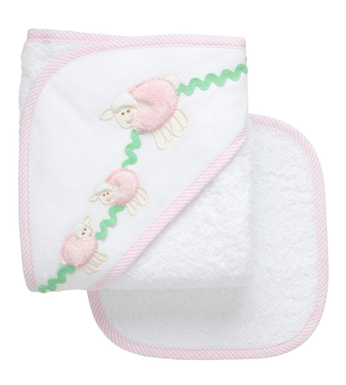 Hooded Towel Pink Lamb