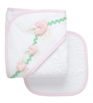 Hooded Towel Pink Lamb