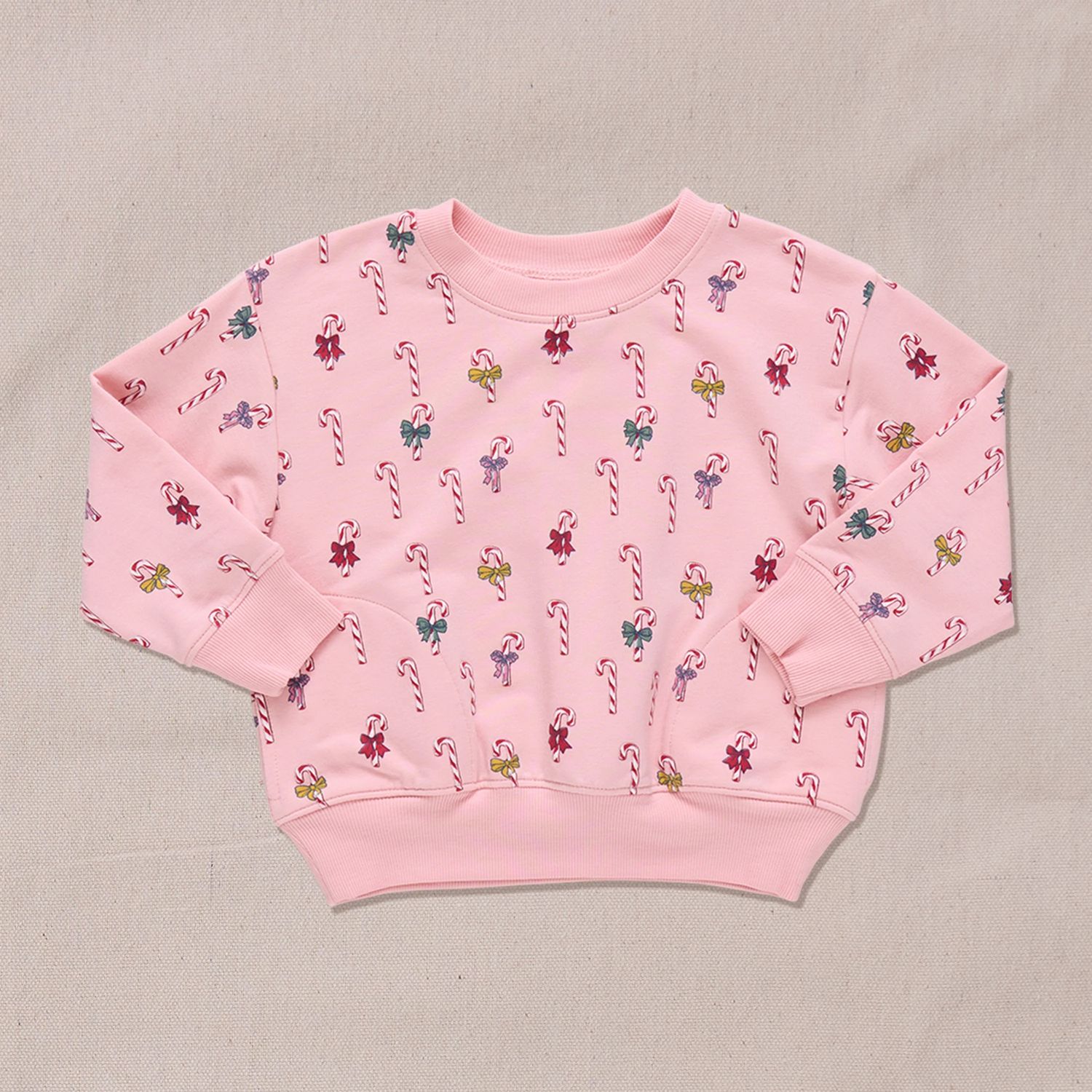 Pink Chicken Sweatshirt Mini Candy Cane