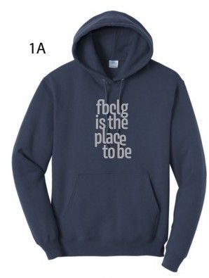 FBCLG is the place to be Hoodie Sweatshirt Navy/Silver