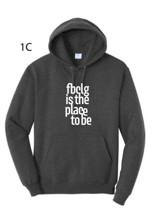 FBCLG is the place to be Hoodie Sweatshirt Heather/White