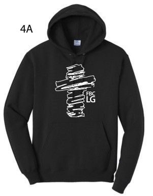 Rugged Cross Hoodie Sweatshirt Black/White