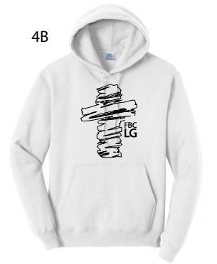 Rugged Cross Hoodie Sweatshirt White/Black
