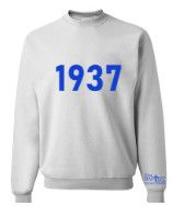 1937 Crewneck Sweatshirt White/Royal Blue
