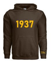 1937 Hoodie Sweatshirt Brown/Gold
