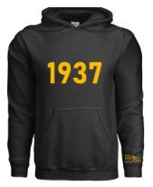 1937 Hoodie Sweatshirt Black/Gold
