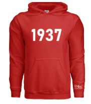 1937 Hoodie Sweatshirt Red/White