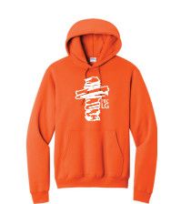Rugged Cross Hoodie Sweatshirt Orange/White
