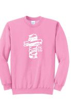 Rugged Cross Crewneck Sweatshirt Pink/White