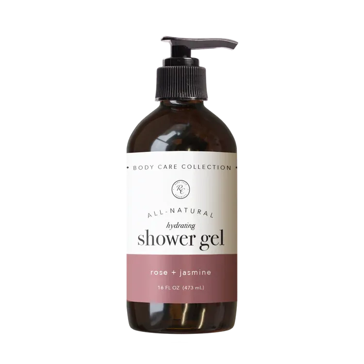 Shower Gel - 16 oz, Scents: rose + jasmine