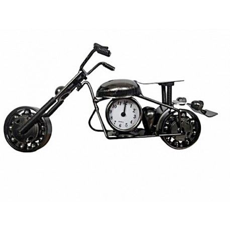 MOTOCYKL METALOWY 23 CM Z ZEGAREM