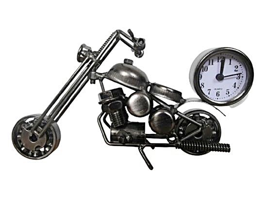 MOTOCYKL METALOWY Z ZEGAREM 18 CM