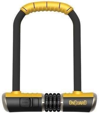 OnGuard BullDog Series U-Lock - 4.5 x 9&quot;, Combination, Black/Yellow, Includes bracket