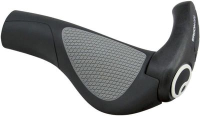 Ergon GP2 Grips - Black/Gray, Lock-On, Large