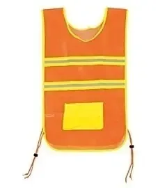 REFLECTIVE VEST ORANGE W/YELLOW-3M &amp; POCKET VENT LARGE