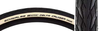 Schwalbe DELTA CRUISER ACTIVE TWIN K-GUARD 26x1-3/8 BK/WH SBC WIRE