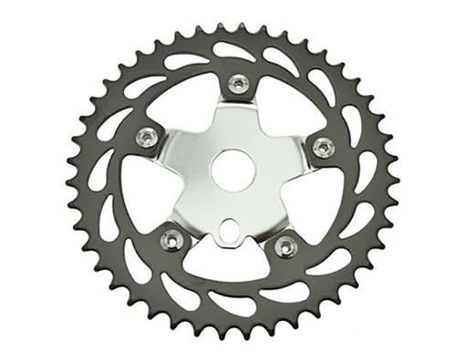 Steel Chainring 913A 1/2 X 1/8 44t Black/Chrome