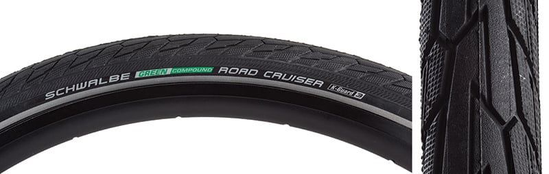 Schwalbe Road Cruiser (37-584, Wired, K-Guard, Green Compound, Black+Reflex)