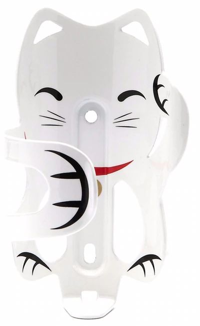 LUCKY CAT ALLOY WATER BOTTLE CAGE WHITE