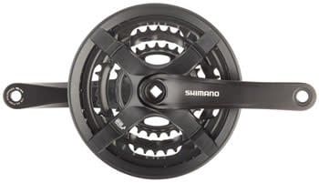 Shimano Tourney FC-TY501 Crankset - 170mm 6/7/8-Speed 42/34/24t Riveted Square Taper JIS Spindle Interface Black
