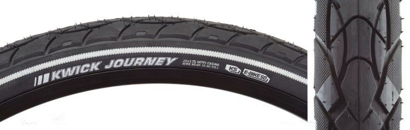 Kenda 20x1.75&quot; K1129 KWICK JOURNEY SRC-KS TIRE BLACK/REFLECTIVE