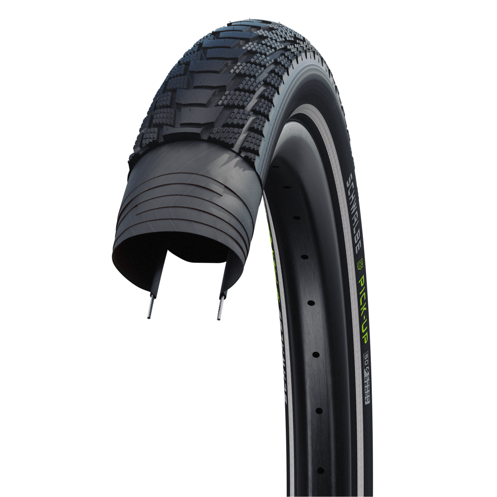 Schwalbe Pick-Up Tire - 27.5 x 2.35, Clincher, Wire, Black/Reflective, Performance Line, Super Defense, Addix E, Twin Skin, E-50