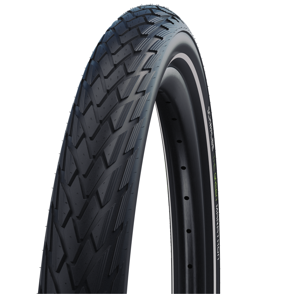 Schwalbe Green Marathon Tire - 26 x 2.00, Clincher, Wire, Black/Reflective, Performance Line, GreenGuard, TwinSkin, Addix