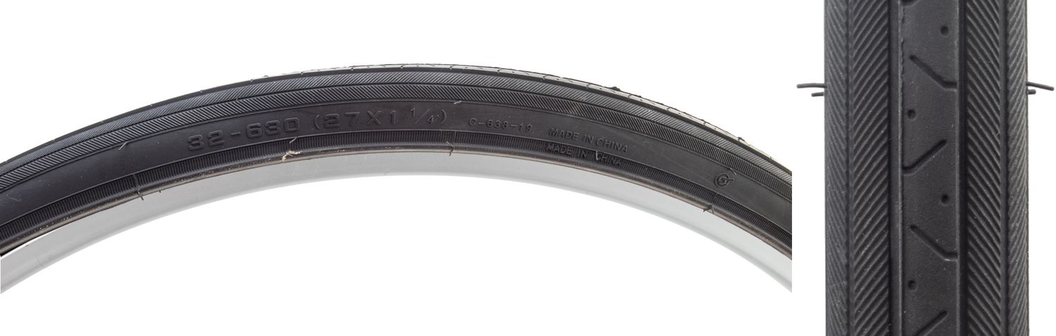 Sunlite TIRE 27x1-1/4 CST638 BK/BLK RD WIRE