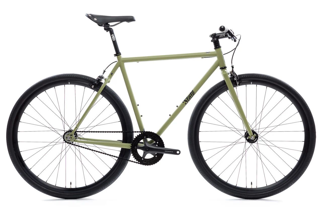 State Bicycle Co 4130 Fixed Gear / Single-Speed Matte Olive 52 cm