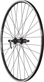 Quality Wheels Value Double Wall Series Rear Wheel - 700, QR x 130mm, Rim Brake, HG 10, Black, Clincher
