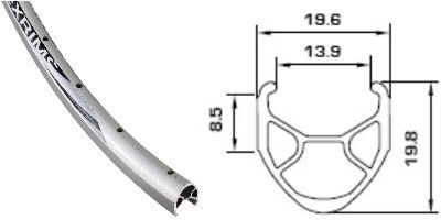 Alex Rims R450 700x20c DOUBLE WALL ALLOY RIM 36 HOLE P/V SILVER (d)