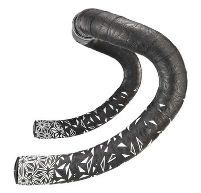 SUPER STICKY KUSH STAR FADE WHITE HANDLEBAR TAPE W/ BLACK ANODIZED PLUGS