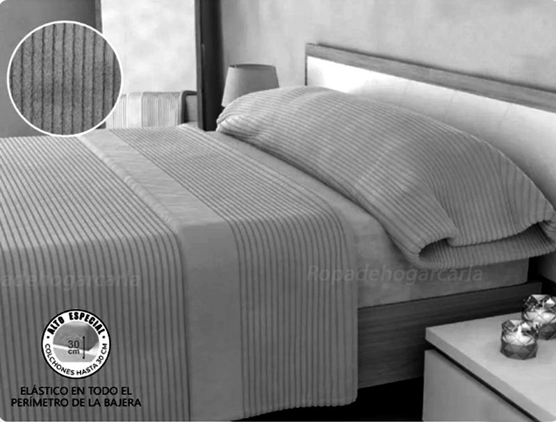 Juego de Sábanas Sedalina Gris Jacquard Stripes