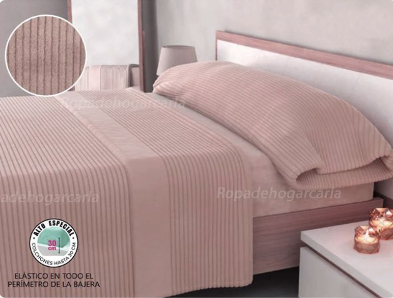 Juego de Sábanas Sedalina Salmón Jacquard Stripes