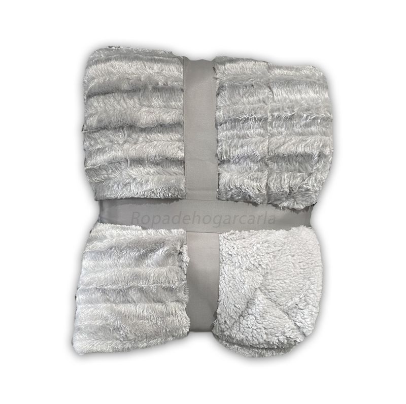 Manta con sherpa - Visón Gris