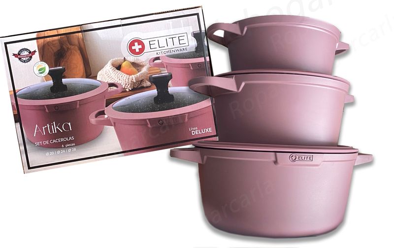 Set De 3 Cacerolas Elite aptas para horno