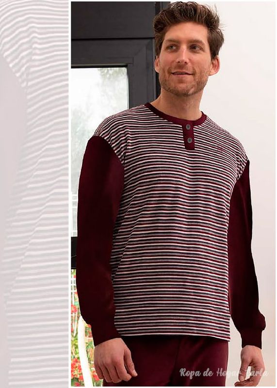Pijama hombre - Luka de tejido coralina